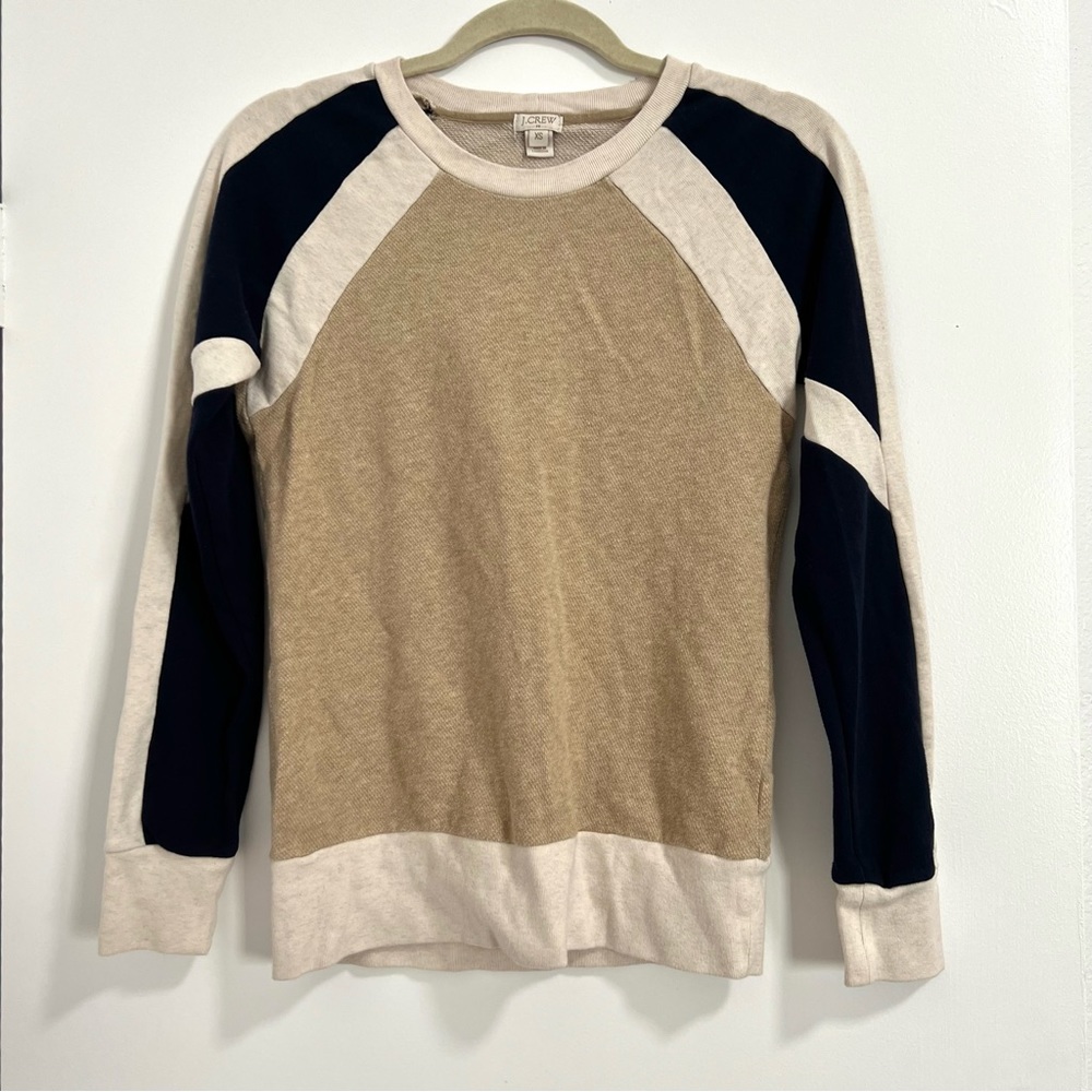 J Crew Multicolor Black White Cream Colorblock Sweatshirt